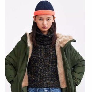 Zara Khaki Green Oversized Parka Size XL